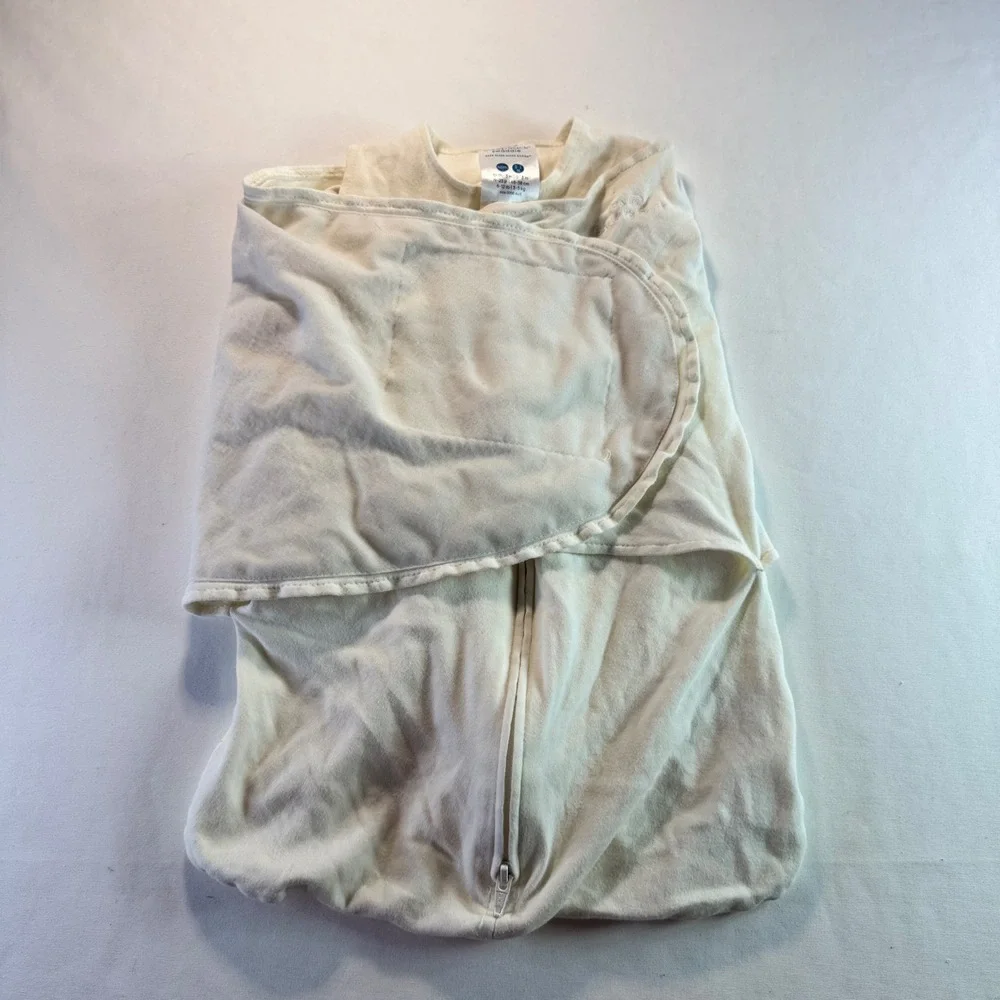 Halo SleepSack Swaddle 0-3 Months Cream Cotton Adjustable 3-Way Wrap Blanket Top